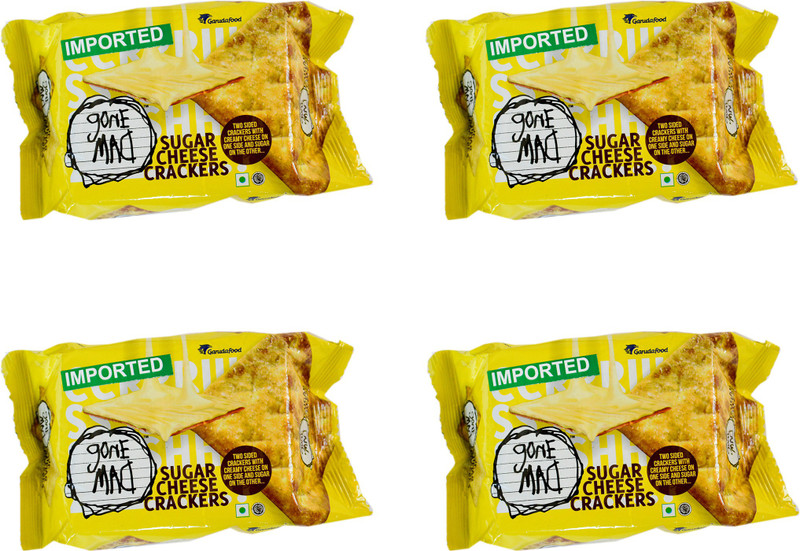 Gone Mad Sugar Cheese Crackers Imported Waffles(110 g, Pack of 4)