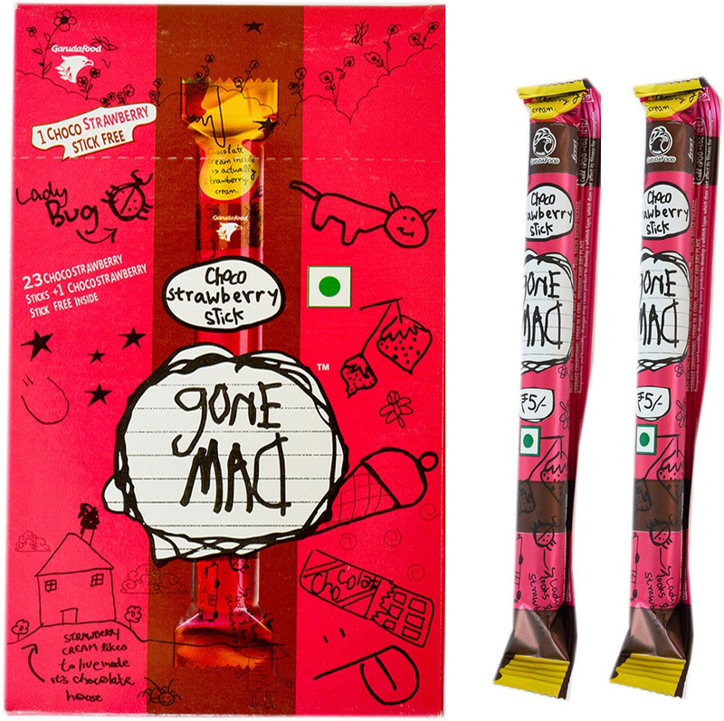 Gone Mad Choco Strawberry (24 pcs Inside) Waffles on a stick(312 g)