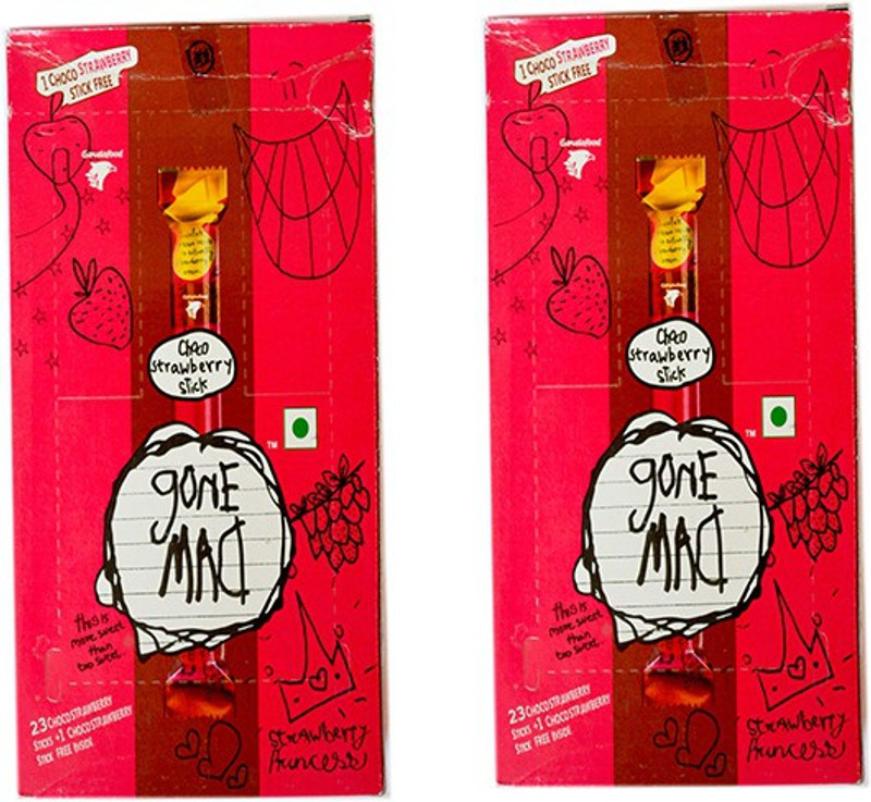 Gone Mad Choco Strawberry Waffles on a stick(312 g, Pack of 2)