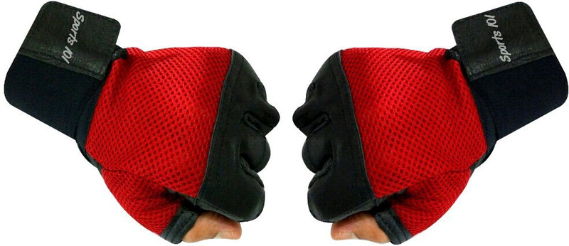 Sports 101 Pro Grip X Gym & Fitness Gloves (Free Size, Red)