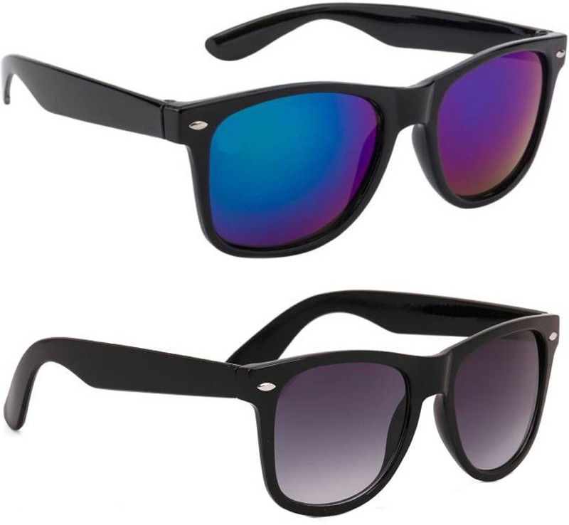 Elgator Wayfarer Sunglasses(Black, Blue)