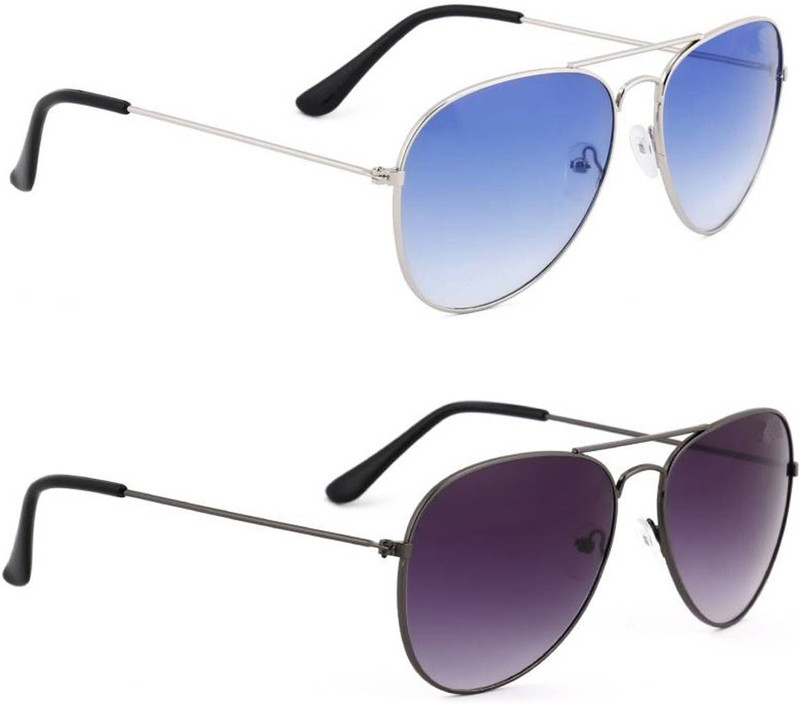 Elgator Aviator Sunglasses(Blue, Violet)