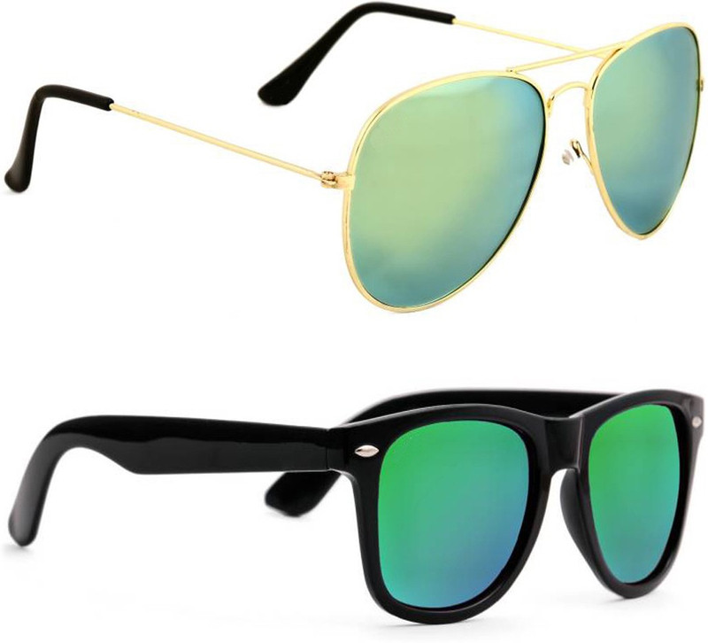 Elgator Aviator, Wayfarer Sunglasses(Green)