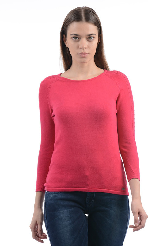 Pepe Jeans Solid Women Round Neck Pink T-Shirt