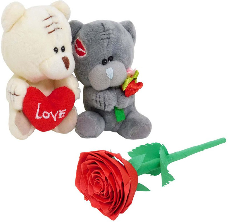 deeksha traders Valentine Gift Combo Mini Teddy Bear with Handmade Rose(Set of 1) deeksha traders Valentine Gift Combo Mini Teddy Bear with Handmade Rose(Set of 1)