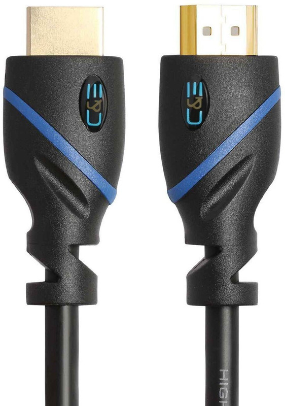 C&E TV-out Cable HDMI Cable - 25 Feet, Supports Ethernet, 3D and Audio Return, UltraHD 4K Ready - Latest Specification Cable, 1-Pack(Black, For Computer)