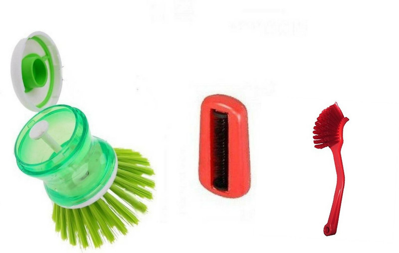 arisers set of 3 cleaning brush, sofa bed cleaner. liquid soap dispenser and sink brush Cleaning Brush