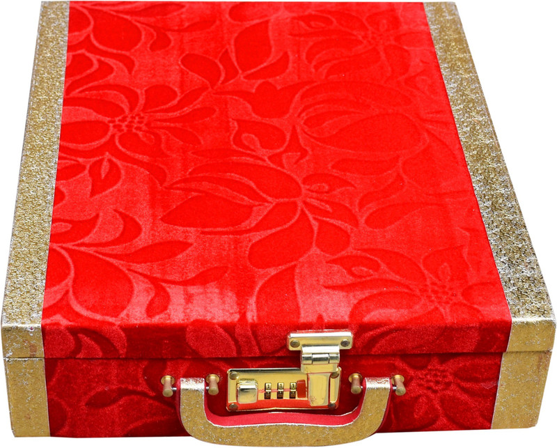satisfaction Walnut to store bangles Vanity Box(Red)
