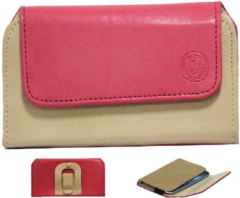 JoJo Pouch for Spice Xlife 350(Red, Beige)