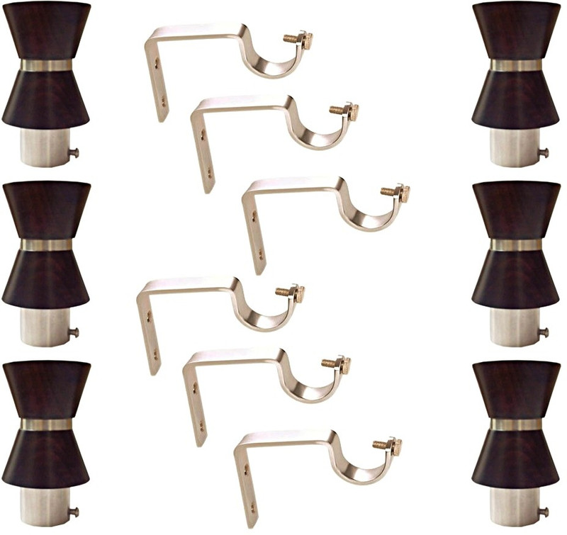 masterfit Brown Curtain Knobs(Pack of 12)