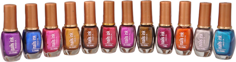nails ink crazyspeciallight Multicolour(Pack of 12)