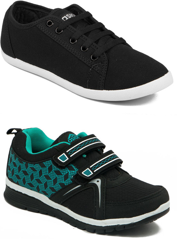 Asian BUTTERFLY-02 & SPICY-51 Running Shoes For Women(Black) Asian BUTTERFLY-02 & SPICY-51 Running Shoes For Women(Black)