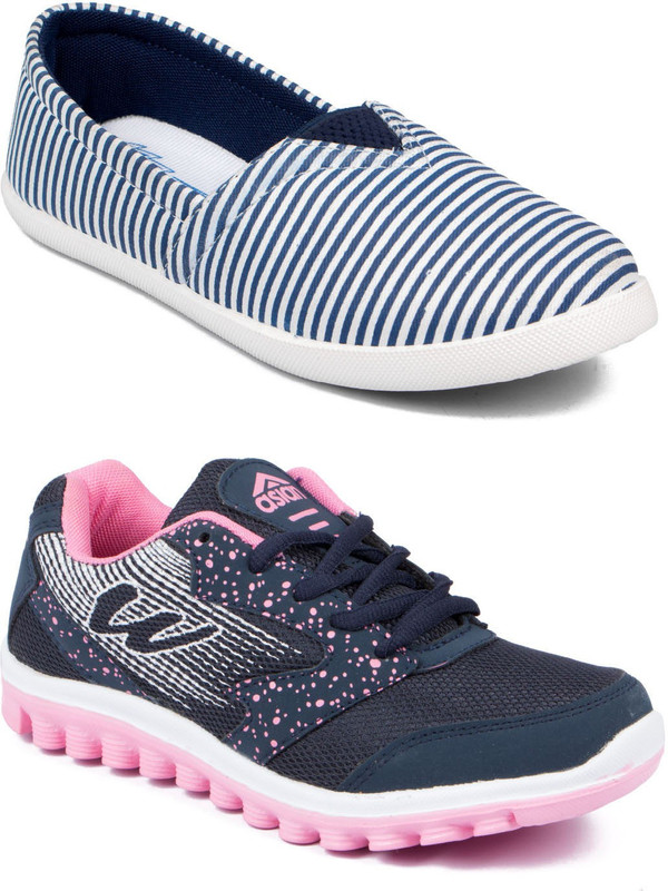 Asian RIYA-21 & LR-99 Running Shoes For Women(Navy, White) Asian RIYA-21 & LR-99 Running Shoes For Women(Navy, White)
