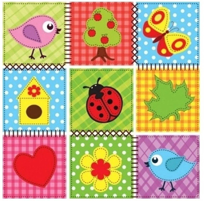 craftsneed Decorative 3Ply paper napkin for decoupage-Patch work Pattern Multicolor Napkins(2 Sheets)