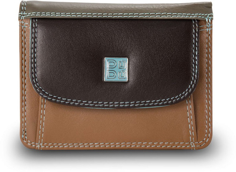 Dudu Women Casual Brown, Beige Genuine Leather Wallet(5 Card Slots)