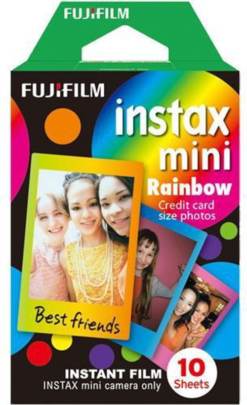 Fujifilm Rainbow Instax Mini 10 Sheet Pack Film Roll(Yes 800 ISO Pack of 10)