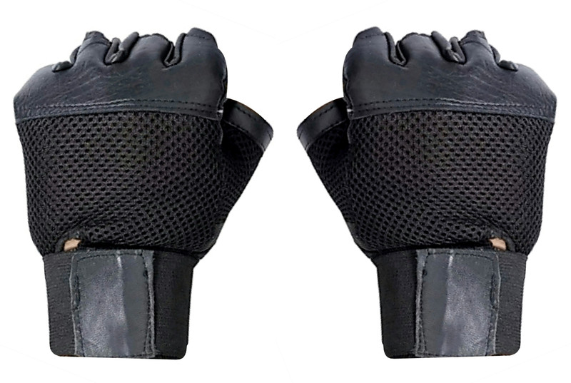 Sports 101 Xcaliber Workout Leather Gym & Fitness Gloves (Free Size, Black)