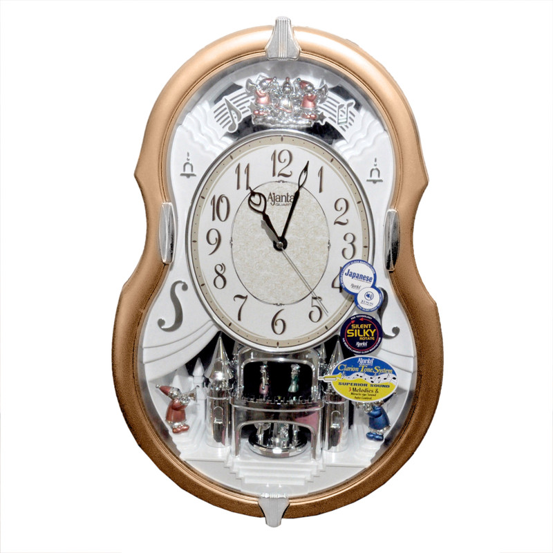 Ajanta Analog 40 cm X 35 cm Wall Clock(Brown, With Glass)