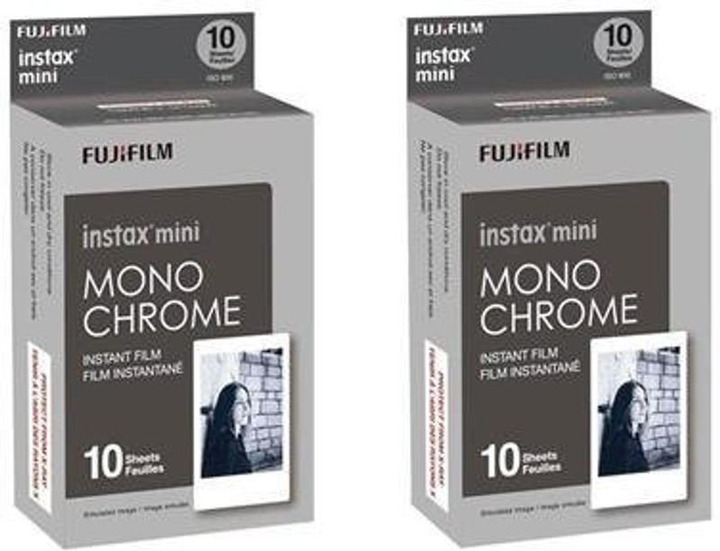 Fujifilm 2X instax mini Monochrome 10 Pack Film Roll(Yes 800 ISO Pack of 10)