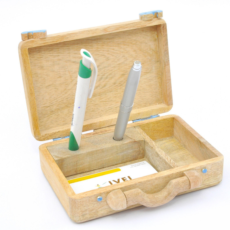 ivei 1 Compartments wood showpiece(Blue and Beige)