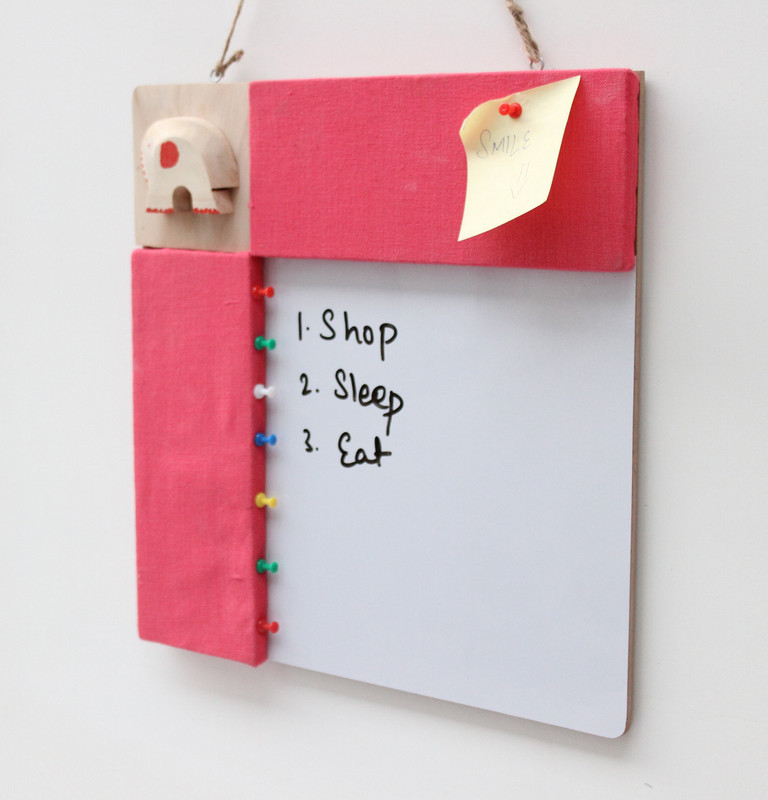 ivei Pinboard + whiteboard, Combination board elephant - Pink showpiece Bulletin Board(Pink)