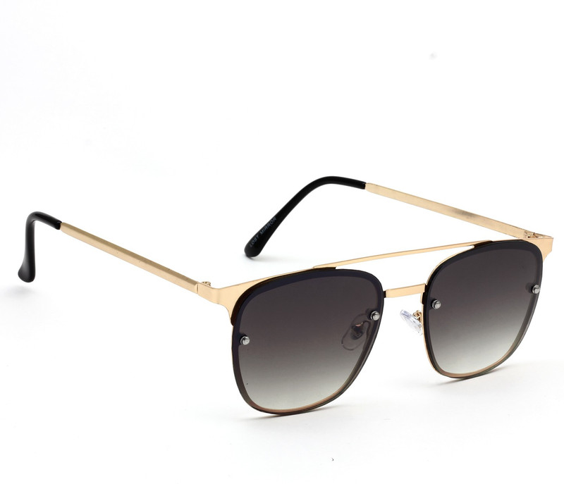 Eyeland Rectangular Sunglasses(Black, Grey) Eyeland Rectangular Sunglasses(Black, Grey)