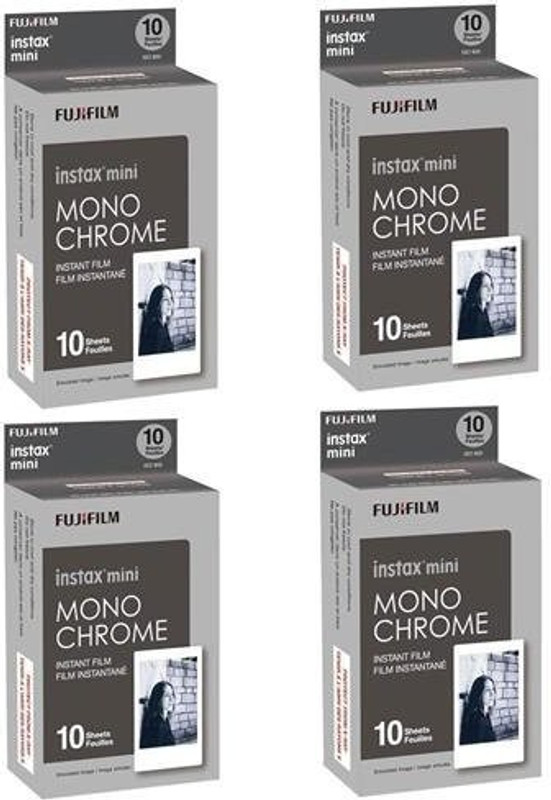Fujifilm 4X instax mini Monochrome Instant Film, 10 Pack Film Roll(Yes 800 ISO Pack of 10)
