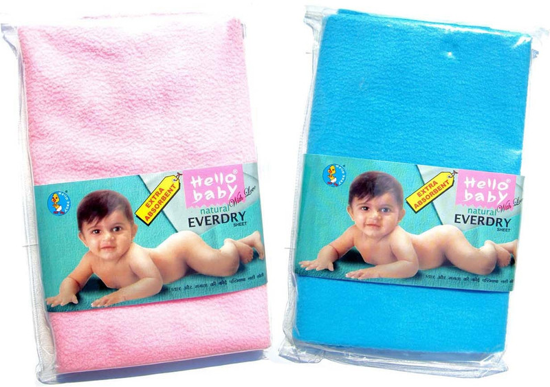 Hello Baby Extra Absorbent Natural Waterproof Bed Protector Everyday Sheet Small Size Combo(Pink, Blue)
