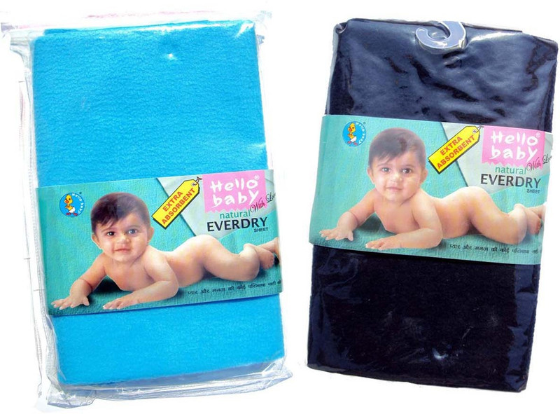 Hello Baby Extra Absorbent Natural Waterproof Bed Protector Everyday Sheet Small Size Combo(Blue)