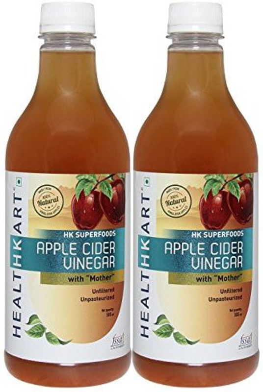 Healthkart Apple Cider with Mother- Natural, Raw, Unfiltered, Unflavored Vinegar(500 ml, Pack of 2)