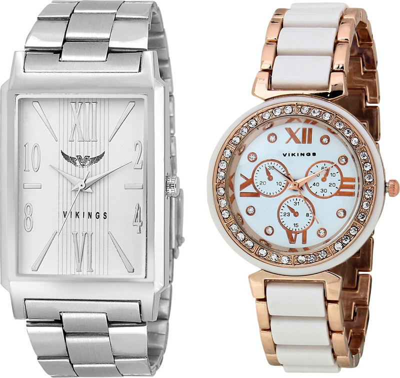 vikings NEW COLLECTION OF WHITE SQUARE AND ROUND STYLISH Analog Watch  - For Men & Women