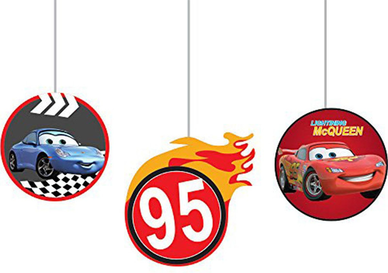 PARTY PROPZ Multicolor CAR BIRTHDAY DECORATION/ CEILING HANGING SET OF 3/ CAR PARTY SUPPLIES - 3 g PARTY PROPZ Multicolor CAR BIRTHDAY DECORATION/ CEILING HANGING SET OF 3/ CAR PARTY SUPPLIES - 3 g