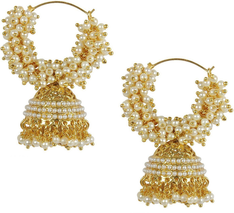 farid enterprises pearl bali jhumki in copper Pearl Copper Jhumki Earring