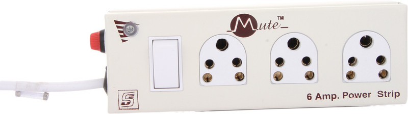 mute mute 003 3 Socket Surge Protector(Beige)