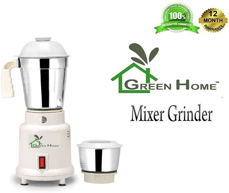 Green Home LT3 2 STAINLESS STEEL JAR 450 W Mixer Grinder(White, 2 Jars)