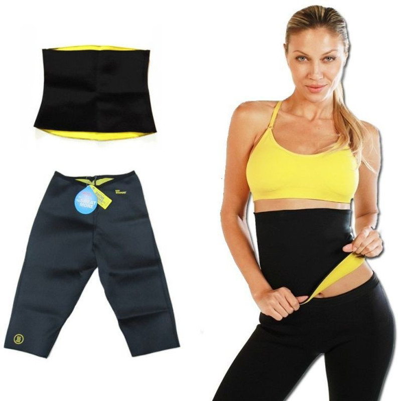 jainathbabaenterprises Hot shapers XL size Pants + Belt Slimming Belt(Black ,yellow)