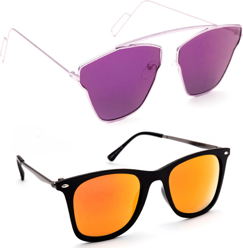 TheWhoop Wayfarer Sunglasses(Violet, Orange)