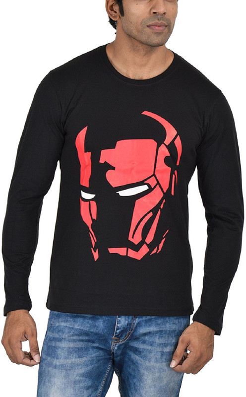 steadman Printed Men Round or Crew Black T-Shirt