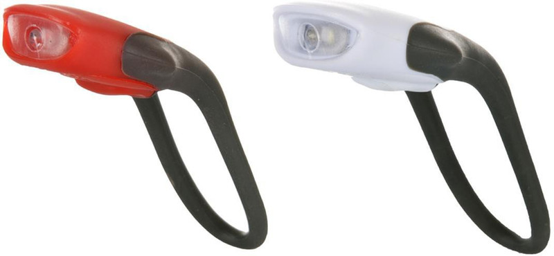 Dark Horse Bicycle Silicon 1 LED Super Bright 2 modes Front & Rear Light Combo set LED Front Rear Light Combo(White, Red)