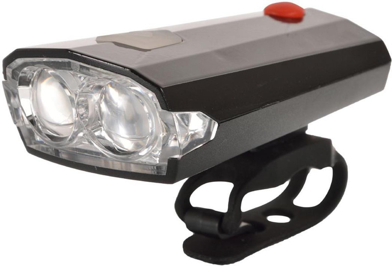 Dark Horse Bicycle Imported CE Standard USB Rechargeable 4 Mode LED Front Light & Horn (2 in 1 Feature) LED Front Light(Black)