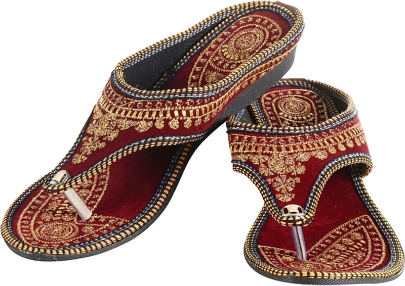 FIMS Women Red, Gold Flats