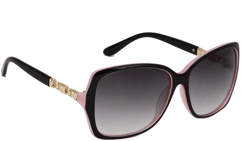 Eyeland Rectangular, Over-sized Sunglasses(Violet, Black) Eyeland Rectangular, Over-sized Sunglasses(Violet, Black)