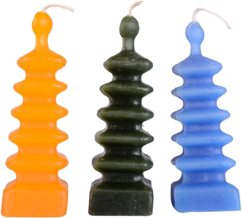 madhulica CANDLES MD14073 MULTI PILLER CANDLES Candle(Multicolor, Pack of 3)