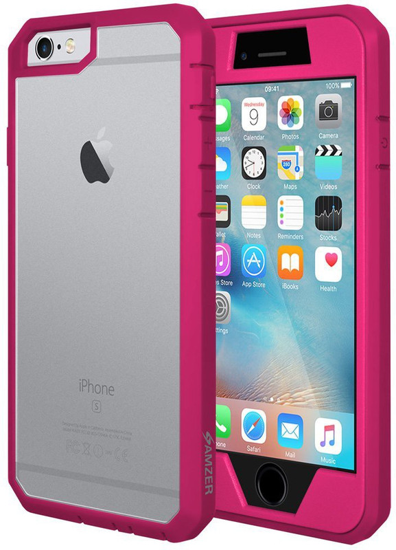 Amzer Back Cover for Apple iPhone 6s Plus, Apple iPhone 6 Plus(Pink, Grip Case)