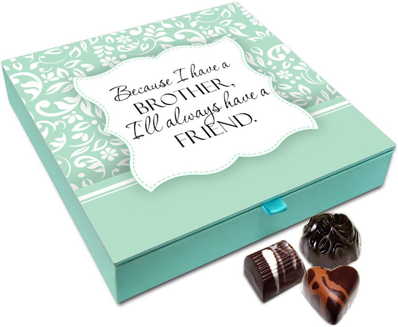 Chocholik Rakhi Gift Box - A Friend Like Brother Chocolate Box For Brother / Sister - 9pc Truffles(108 g)