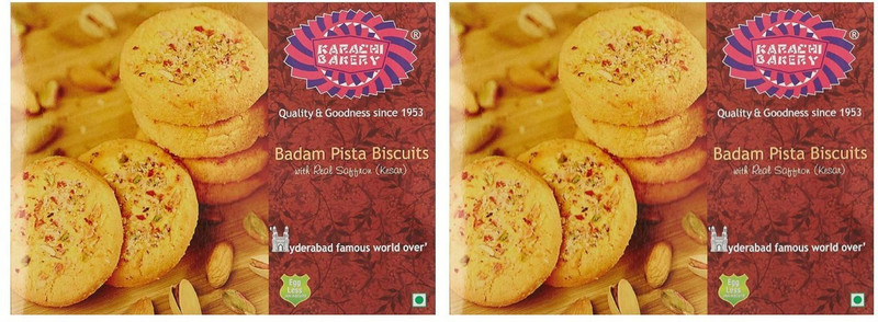 Karachi Bakery Badam Pista With Real Saffro (Kesar) 400g (Pack of 2)(400 g, Pack of 2)