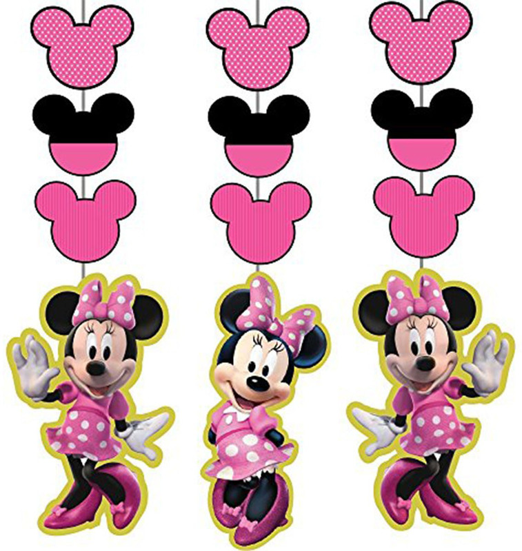 PARTY PROPZ Multicolor MINNIE BIRTHDAY DECORATION/ STRING HANGING SET OF 3/ MINNIE THEME PARTY SUPPLIES - 3 g PARTY PROPZ Multicolor MINNIE BIRTHDAY DECORATION/ STRING HANGING SET OF 3/ MINNIE THEME PARTY SUPPLIES - 3 g