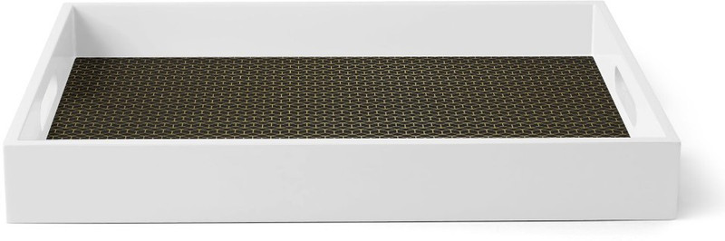 NISH! 'Art Deco' Series | Designer Decorative Wooden Tray (WPC Wood, Large, Waterproof) Bowl Tray Serving Set(Pack of 1)