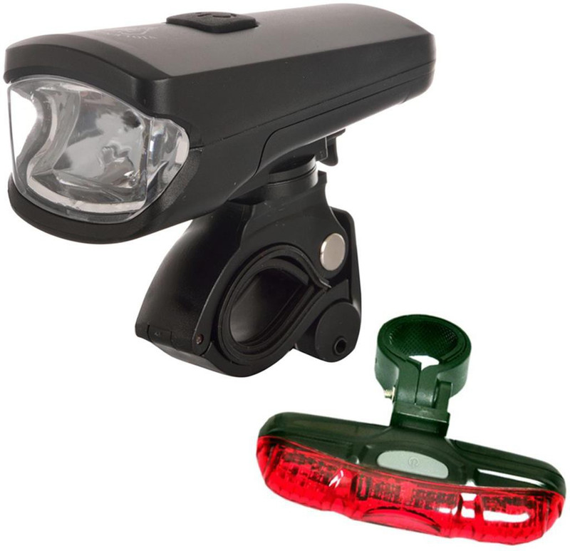 Dark Horse Bicycle Imported CE Standard 3 Mode Front Flashing Light & 5 LED 5 Mode Tail Light Battery Combo Set LED Front Rear Light Combo(Black, Red)