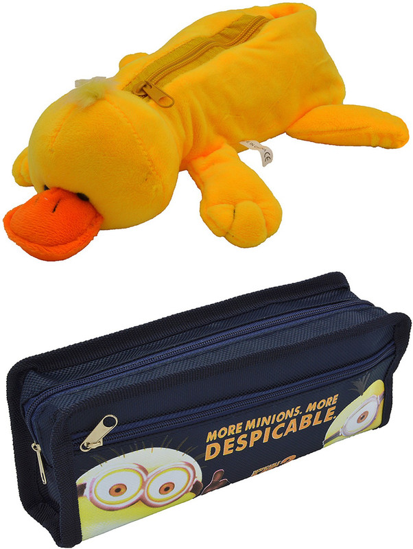 Talesara Duck and Printed Pencil Box For Kids Boy and Girls - 2 Pcs. Combo Fancy stationary Pouch - PCMB082 Pouch(Multicolor)